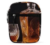 WYUSPGK Piccola cartella, stampa di immagini di whisky e birra, borsa a tracolla versatile borsa a tracolla casual borsa a tracolla staccabile, immagini di birra whisky, taglia unica