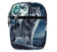 WYUSPGK Piccola cartella, stampa lupo sotto la luna, borsa a tracolla borsa a tracolla versatile borsa casual a tracolla borsa a tracolla staccabile borsa a tracolla borsa lupo sotto la luna, taglia
