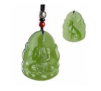 Wyvix Ciondolo guardiano dello zodiaco di giada Hetian acqua limpida, collana Manjusri Samantabhadra Bodhisattva da 10 g, amuleto nefrite(Dog loyalty)
