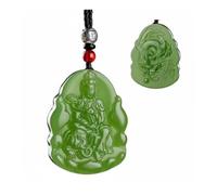 Wyvix Ciondolo guardiano dello zodiaco di giada Hetian acqua limpida, collana Manjusri Samantabhadra Bodhisattva da 10 g, amuleto nefrite(Dragon healthy)