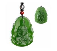 Wyvix Ciondolo guardiano dello zodiaco di giada Hetian acqua limpida, collana Manjusri Samantabhadra Bodhisattva da 10 g, amuleto nefrite(Monkey clever)