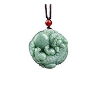 Wyvix Ciondolo Ruyi Pixiu in giada di ghiaccio grado A, collana che invita alla ricchezza da 35 mm, ciondolo traslucido come desideri bestia fortunata