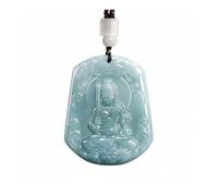 Wyvix Collana di vera giada Giadeite naturale 'acqua blu Ciondolo degli otto dei guardiani Zodiaco Santo patrono Amuleto for gioielli da uomo e donna(Rooster)