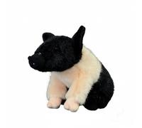 Wyvix Peluche realistico a forma di mini maialino - morbido a nero da 8 pollici con imbottitura perline for
