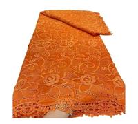 Wyvix Perline tubolari ricamate pesanti in tessuto di pizzo con perline 3D da 5 metri for abito sposa Aso Ebi(Orange)