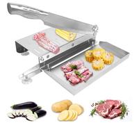 WYWY Tagliacarne Manuale in Acciaio Inossidabile, Affettatrice Domestica e Commerciale in Acciaio Inossidabile 304 con Vassoio per Carne per Pesce, Pollo, Manzo, Verdure e cibi cotti(Medium)