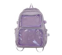 WYXDYSJWM Ita Bag con finestre trasparenti per donne e adolescenti, zaino Kawaii JK Pin Display Zaino carino estetico grande zaino per la scuola casual zaino resistente Bookbag Anime Cosplay Regali,
