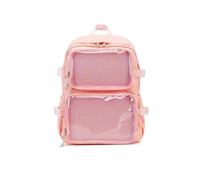 WYXDYSJWM Ita Bag con finestre trasparenti per donne e adolescenti, zaino Kawaii JK Pin Display Zaino carino estetico grande zaino per la scuola casual zaino resistente Bookbag Anime Cosplay Regali,