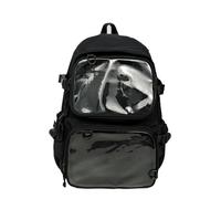 WYXDYSJWM Ita Bag con finestre trasparenti staccabili per donne e adolescenti, zaino Kawaii JK Pin Display carino estetico grande zaino da scuola casual zaino resistente borsa per libri anime cosplay