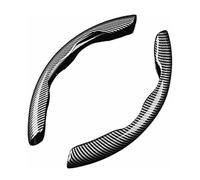 WYXFCBF Coprivolante Auto per VW T-ROC SUV 2017 2018 2019 2020 2021 2022 2023 2024, 2 Pezzi Fibra Carbonio Segmentata Copri Volante per Auto, Accessori Interni,Black