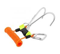 WYYHAA Arancio, ARA Diving Reef Hook - 316 in acciaio inox doppio Drift Hook con cordino retrattile a molla e clip a scatto, facile attacco BCD per la sicurezza delle immersioni in grotta o deriva