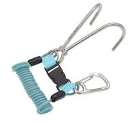 WYYHAA Blu pallido, Scuba Diving Reef Hook - 316 Doppio gancio Drift in acciaio inossidabile con cordino retrattile a molla e clip a scatto, facile attacco BCD per la sicurezza delle immersioni in