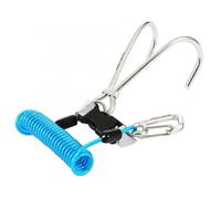 WYYHAA Blu, Scuba Diving Reef Hook - 316 Doppio gancio Drift in acciaio inossidabile con cordino retrattile a molla e clip a scatto, facile attacco BCD per la sicurezza delle immersioni in grotta o