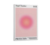 WYYRAB 444 Decorazione da parete con numero angelo, impermeabile, stampa ad alta definizione, adatta per camera da letto, soggiorno, caffetteria, decorazione con cornice, stile 50 x 75 cm