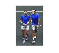 WYYXF Tela Quadro Roger Federer Rafael Nadal Poster Canvas Wall Art Room Immagini per Camera da letto Regali Decor Senza Cornice (50x70cm)