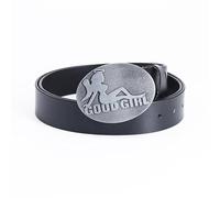 WYYXJY Cintura Uomo Leather Belt Cintura Nera Brava Ragazza Punk Rock Hiphop Casual Western Cowboy Cintura Pelle Bovina Cintura retrò Grande Fibbia 100 Cm