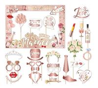 WZCFFF Rose Gold Photo Booth Frame, Bridal Party Photo Booth, accessori di scena, cornice per selfie per ragazzi ragazze uomini e donne Lui la tua festa nuziale decorazioni per ragazze
