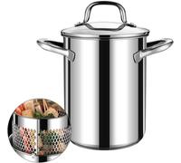 Wzglod Pentola profonda da cucina in acciaio inossidabile 304 friggitrice da cucina con colino, multiuso Tempura padella pollo fritto strumenti di cottura