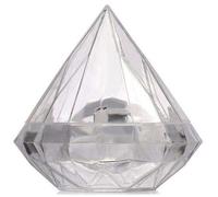 WZhen Creative Cristallo Diamante Forma Candy Jewelry Storage Box - Trasparente S