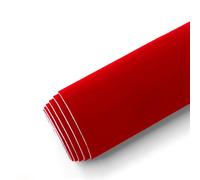 WZHJLDA 0,5x1,5 M Tessuto di Velluto Autoadesivo Tessuto Raso per Il Rivestimento di Scatole Portavalori per Il Rivestimento di Cassetti per Gli Interni dell'automobile(Color:2 Red)