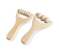 Wzhtuzi Rullo massaggiante in legno, 2 pezzi, rullo massaggiante in legno, per rilassare schiena, gambe, mani, muscolatura del corpo, strumenti manuali per massaggi per la terapia del legno