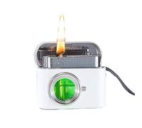WZIRDCTWB Accendino a Olio Intelligente con Fiamma Morbida e attivazione vocale, con Finestra for l'olio visibile, Adatto for Candele, Uso Esterno e Oggetti da Collezione.(Silver)
