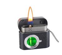 WZIRDCTWB Accendino a Olio Intelligente con Fiamma Morbida e attivazione vocale, con Finestra for l'olio visibile, Adatto for Candele, Uso Esterno e Oggetti da Collezione.(Black)