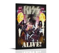 WZLLHA Kiss AliveArt - Stampa su tela vintage, poster per camera da letto, moderno, decorazione estetica per bar, carrello, decorazione da parete, stile cornice, 30 x 45 cm