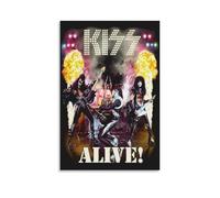 WZLLHA Kiss AliveArt - Stampa su tela vintage, poster per camera da letto, moderno, decorazione estetica, per bar, carrello, parete, senza cornice, 30 x 45 cm