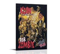 WZLLHA Korn and Rob ZombieArt - Stampa su tela vintage, poster per camera da letto, moderna, decorazione estetica per bar, carrello, decorazione da parete, stile cornice, 30 x 45 cm