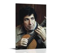 WZLLHA Leonard CohenArt - Stampa su tela vintage, poster per camera da letto, moderna, decorazione estetica, per bar, carrello, decorazione da parete, stile cornice, 50 x 75 cm