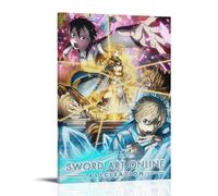 WZLLHA Sword Art OnlineArt - Stampa artistica su tela, stile vintage, decorazione moderna per camera da letto, bar, carrello, decorazione da parete, stile cornice, 50 x 75 cm