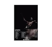WZLLHA Travis Scott UtopiaArt - Stampa su tela vintage, poster per camera da letto, moderna, estetica, per bar, carrello, decorazione da parete, senza cornice, 50 x 75 cm