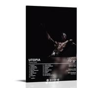 WZLLHA Travis Scott UtopiaArt - Stampa su tela vintage, poster per camera da letto, moderno, decorazione estetica estetica per bar, carrello, decorazione da parete, stile cornice, 50 x 75 cm