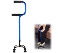 Wzmazingly Bastone Quad Per Anziani, Bastone Da Passeggio Regolabile Con Doppia Maniglia Offset Pour Une Prise En Main Confortable, Leggero Ausilio Per La Mobilità In Alluminio(Blue)