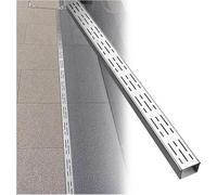 Wzmazingly Canaletta di Scolo Acqua Carrabile Sottile in Acciaio Inox, Outdoor Stretto Canale di Drenaggio con Griglia E Fessure, Lineari Canaletta Scolo Acqua Piovana per Giardino(100x10x3cm)