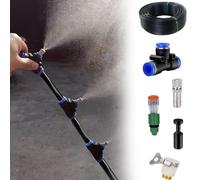 Wzmazingly Kit di Raffreddamento A Nebulizzazione per L'abbattimento delle Polveri con Ugelli Girevoli A 360° Tubo in PE Resistente per Edilizia, Officine E Agricoltura