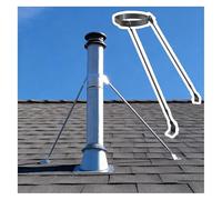 Wzmazingly Kit Di Supporto Per Tubi Di Canna Fumaria, Staffe Di Supporto Per Tubi Di Stufe A Canna Fumaria Per Tetto/parete, Stabilità Contro Vento E Neve, Acciaio Inossidabile(Diameter 25cm)