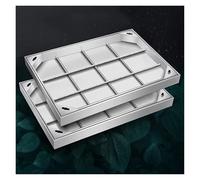 Wzmazingly Rettangolare Chiusino E Telaio In Acciaio Inox, Sostituzione Pozzetto Di Ispezione Nascosto Coperchio Per Fossa Settica, Per Terrazza Garage Cantine(50x55cm)
