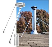 Wzmazingly Soporte Para Tubo De Estufa Soportes De Tejado, Soporte De Chimenea De Acero Inoxidable Con Montaje Lateral/superior, Kit De Estabilidad Resistente A La Intemperie(Diameter 21cm)