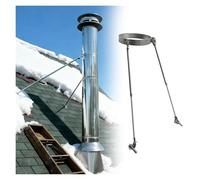 Wzmazingly Staffa Per Canna Fumaria Per Tetti/Pareti/Pavimenti, Acciaio Inossidabile Kit Di Supporto Per Staffa Per Canna Fumaria Per Stabilità, Contro Vento E Neve(Diameter 9cm)