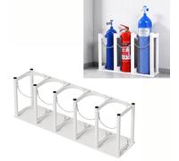 Wzmazingly Supporto In Acciaio Per Bombole Di Ossigeno, Supporto Commerciale Per Bombole Di Gas Di Piccole Dimensioni Da 4-5 L, Per Bombole Di Ossigeno/propano/CO2/azoto(White,5 bottle)