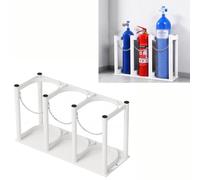 Wzmazingly Supporto In Acciaio Per Bombole Di Ossigeno, Supporto Commerciale Per Bombole Di Gas Di Piccole Dimensioni Da 4-5 L, Per Bombole Di Ossigeno/propano/CO2/azoto(White,3 bottle)