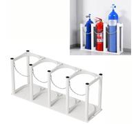 Wzmazingly Supporto In Acciaio Per Bombole Di Ossigeno, Supporto Commerciale Per Bombole Di Gas Di Piccole Dimensioni Da 4-5 L, Per Bombole Di Ossigeno/propano/CO2/azoto(White,4 bottle)