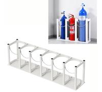 Wzmazingly Supporto In Acciaio Per Bombole Di Ossigeno, Supporto Commerciale Per Bombole Di Gas Di Piccole Dimensioni Da 4-5 L, Per Bombole Di Ossigeno/propano/CO2/azoto(White,6 bottle)