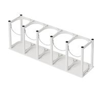 Wzmazingly Supporto Per Bombole Di Ossigeno, Struttura In Acciaio Resistente Con Catena Di Sicurezza Per Bombole Di Ossigeno E CO2, Soluzione Di Stoccaggio Per Officina E Garage(White,L-93cm)