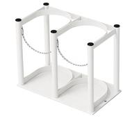 Wzmazingly Supporto Per Bombole Di Ossigeno, Struttura In Acciaio Resistente Con Catena Di Sicurezza Per Bombole Di Ossigeno E CO2, Soluzione Di Stoccaggio Per Officina E Garage(White,L-39cm)