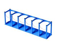 Wzmazingly Supporto Per Bombole Di Ossigeno, Struttura In Acciaio Resistente Con Catena Di Sicurezza Per Bombole Di Ossigeno E CO2, Soluzione Di Stoccaggio Per Officina E Garage(Blue,L-111cm)