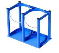 Wzmazingly Supporto Per Bombole Di Ossigeno, Struttura In Acciaio Resistente Con Catena Di Sicurezza Per Bombole Di Ossigeno E CO2, Soluzione Di Stoccaggio Per Officina E Garage(Blue,L-39cm)