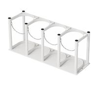 Wzmazingly Supporto Per Bombole Di Ossigeno, Struttura In Acciaio Resistente Con Catena Di Sicurezza Per Bombole Di Ossigeno E CO2, Soluzione Di Stoccaggio Per Officina E Garage(White,L-75cm)